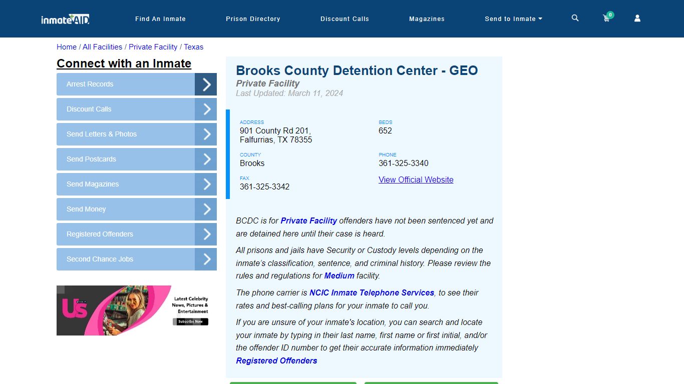 Brooks County Detention Center - GEO - Inmate Search